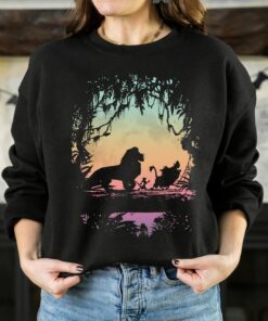 Disney The Lion King Gradient Jungle Trio Graphic Unisex Tee Adult T-shirt Kid Shirt Long Sleeve Hoodie Sweatshirt Woman's Tank