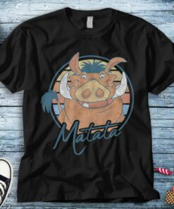 Disney The Lion King Pumbaa Matata Text Portrait Unisex Tee Adult T-shirt Kid Shirt Long Sleeve Hoodie Sweatshirt Women's Tank