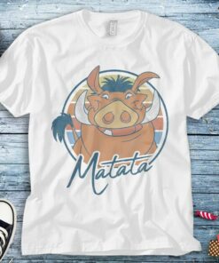Disney The Lion King Pumbaa Matata Text Portrait Unisex Tee Adult T-shirt Kid Shirt Long Sleeve Hoodie Sweatshirt Women's Tank