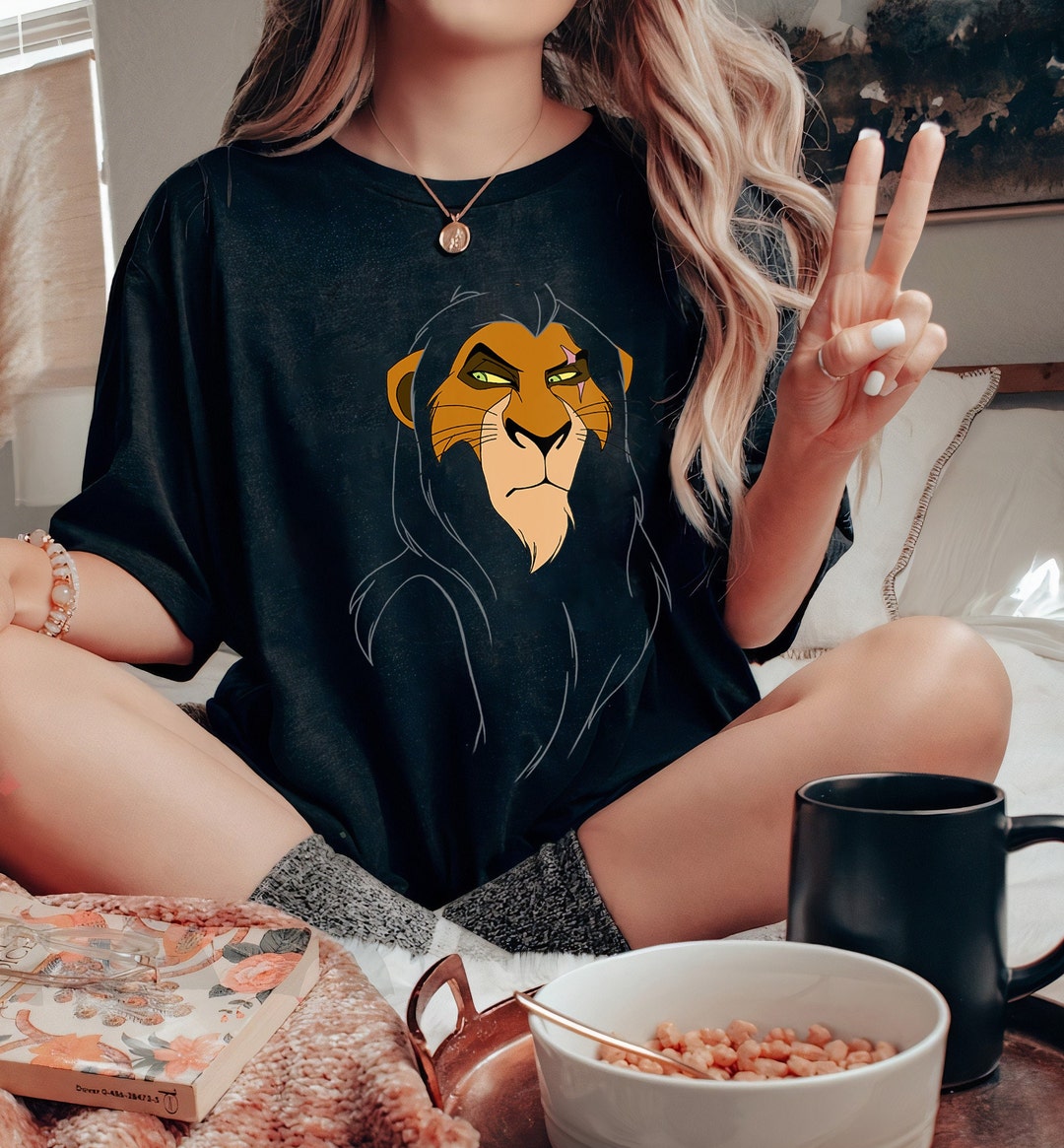 Disney The Lion King Scar Large Face Shirt Vintage Disneyland Vacation Holiday Trip Unisex Adult T-shirt Kid Shirt Hoodie Sweatshirt