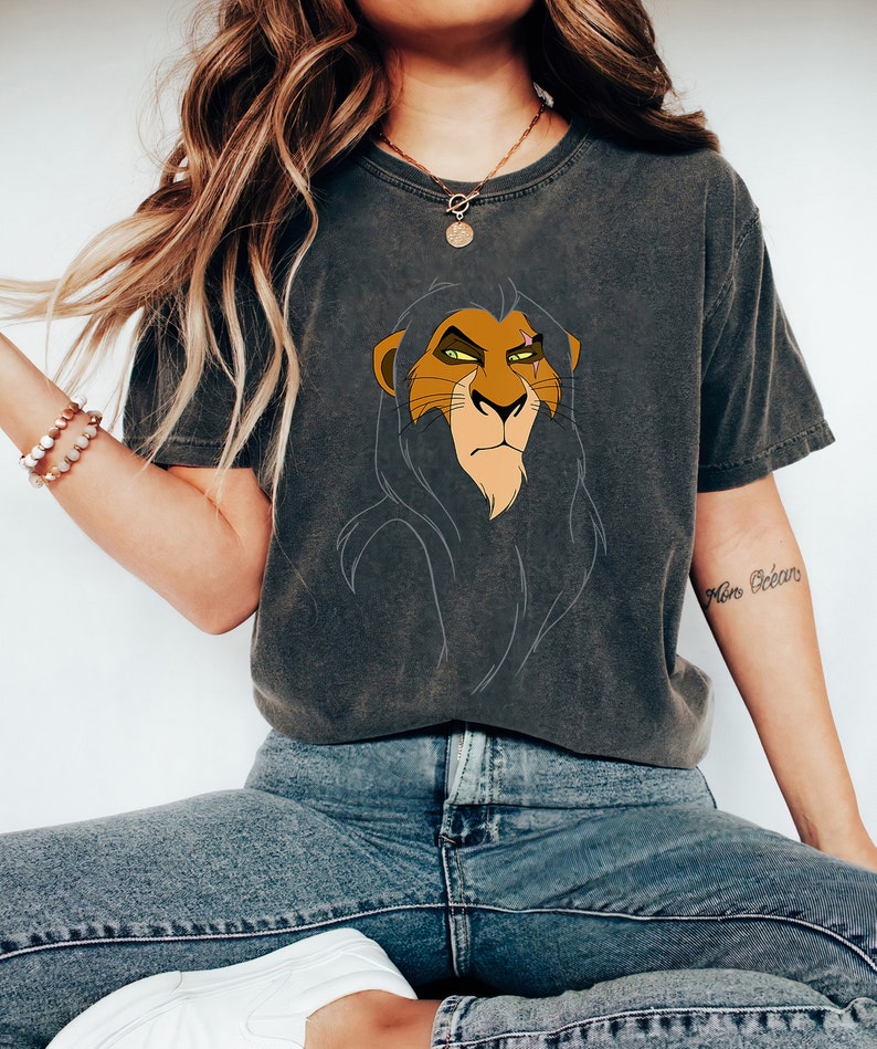 Disney The Lion King Scar Large Face Shirt Vintage Disneyland Vacation Holiday Trip Unisex Adult T-shirt Kid Shirt Hoodie Sweatshirt