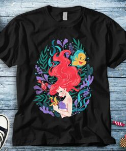 Disney The Little Mermaid Ariel Flounder And Sebastian T-Shirt Unisex Tee Adult T-shirt Kid Shirt Long Sleeve Hoodie Sweatshirt Women's Tank