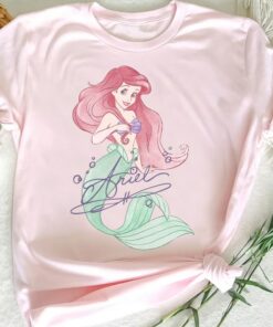 Disney The Little Mermaid Ariel Signed Portrait Shirt, Magic Kingdom Holiday Trip Unisex T-shirt Family Birthday Gift Adult Kid Toddler Tee