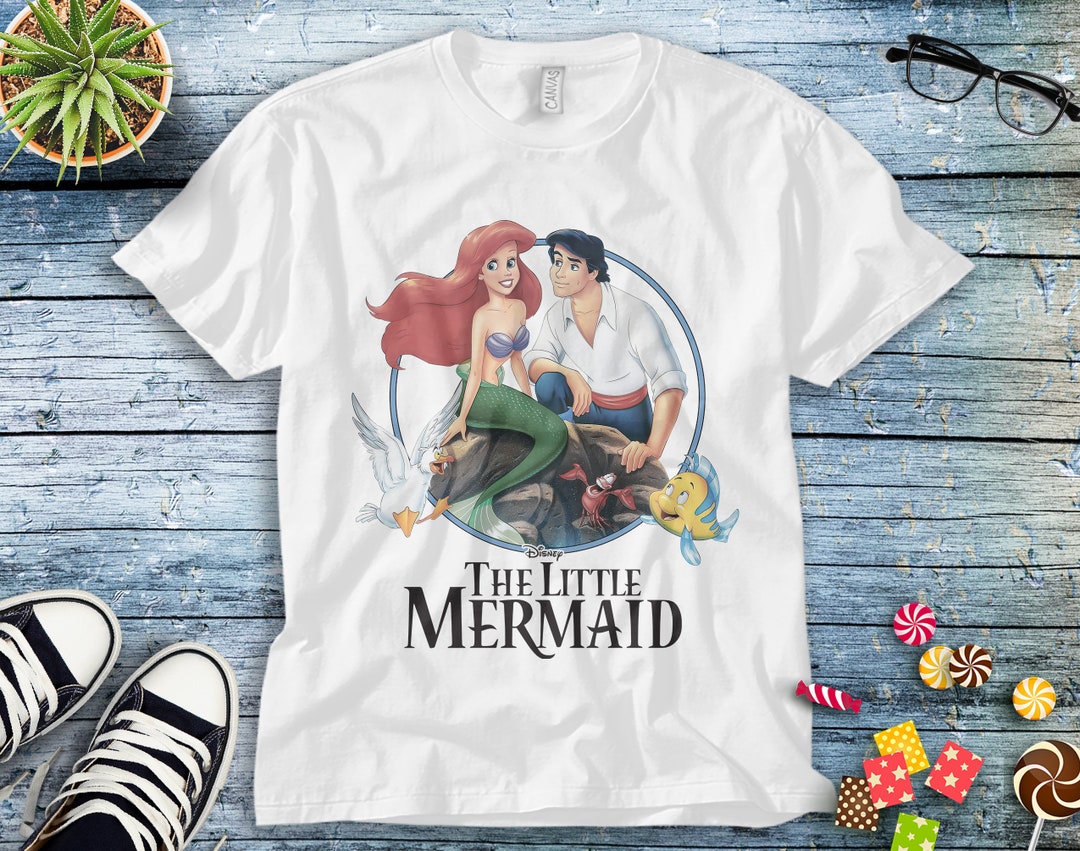 Disney The Little Mermaid Classic Group Shot Ariel and Prince Eric Shirt Unisex Tee Adult T-shirt Kid Shirt Long Sleeve Hoodie Sweatshirt