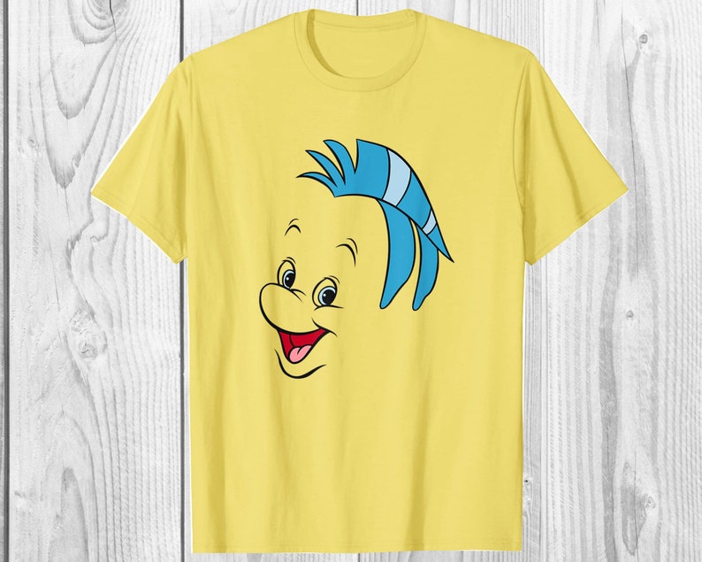 Disney The Little Mermaid Flounder Big Face T-Shirt, Flounder Portrait Tee, Disneyland Family Trip Vacation Gift Unisex T-shirt
