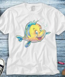 Disney The Little Mermaid Flounder Bubbles T-Shirt Unisex Tee Adult T-shirt Kid Shirt Long Sleeve Hoodie Sweatshirt Women's Tank