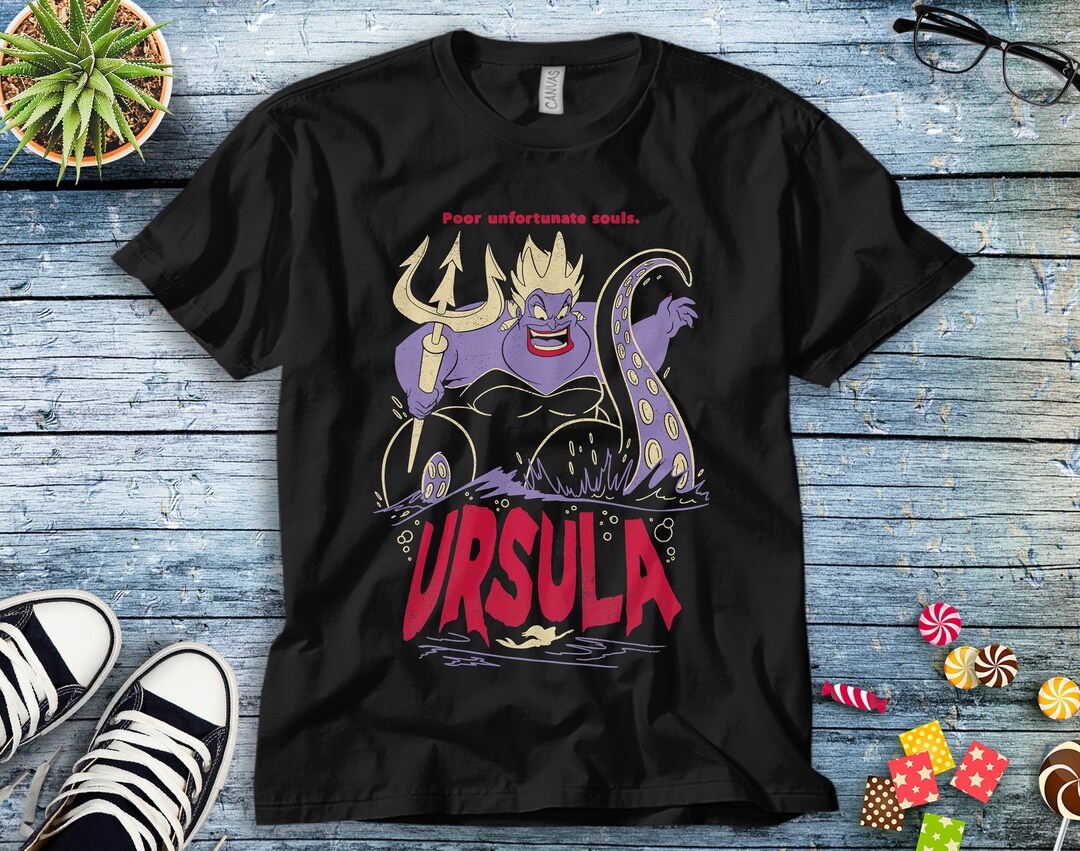 Disney The Little Mermaid Ursula Graphic T-Shirt Unisex Tee Adult T-shirt Kid Shirt Long Sleeve Hoodie Sweatshirt Women's Tank