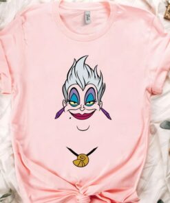 Disney The Little Mermaid Villains Ursula Big Face T-Shirt, Disneyland Vacation, Unisex T-shirt Family Birthday Gift Adult Kid Toddler Tee