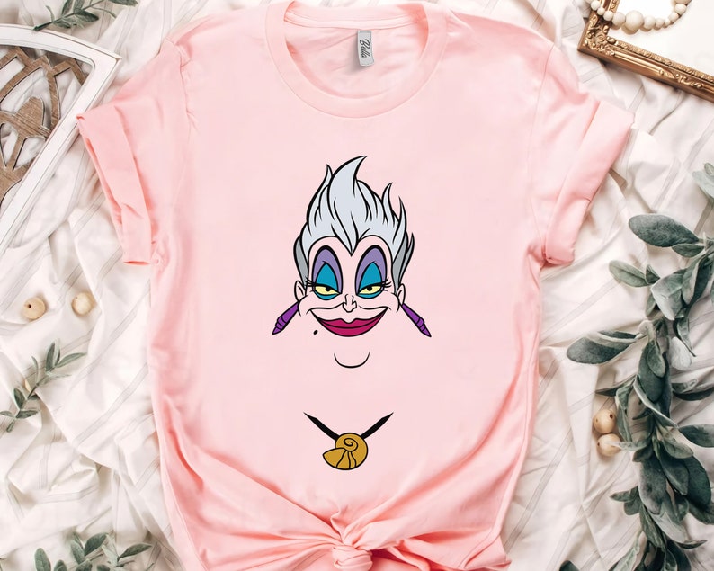 Disney The Little Mermaid Villains Ursula Big Face T-Shirt, Disneyland Vacation, Unisex T-shirt Family Birthday Gift Adult Kid Toddler Tee