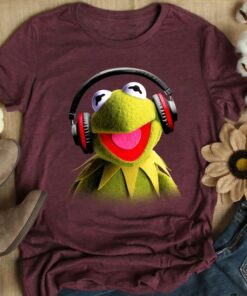 Disney The Muppets Babies Kermit Headphones T-Shirt, Kermit Frog Shirt, Disneyland Family Vacation Gift Unisex Adult T-shirt Kid T-shirt