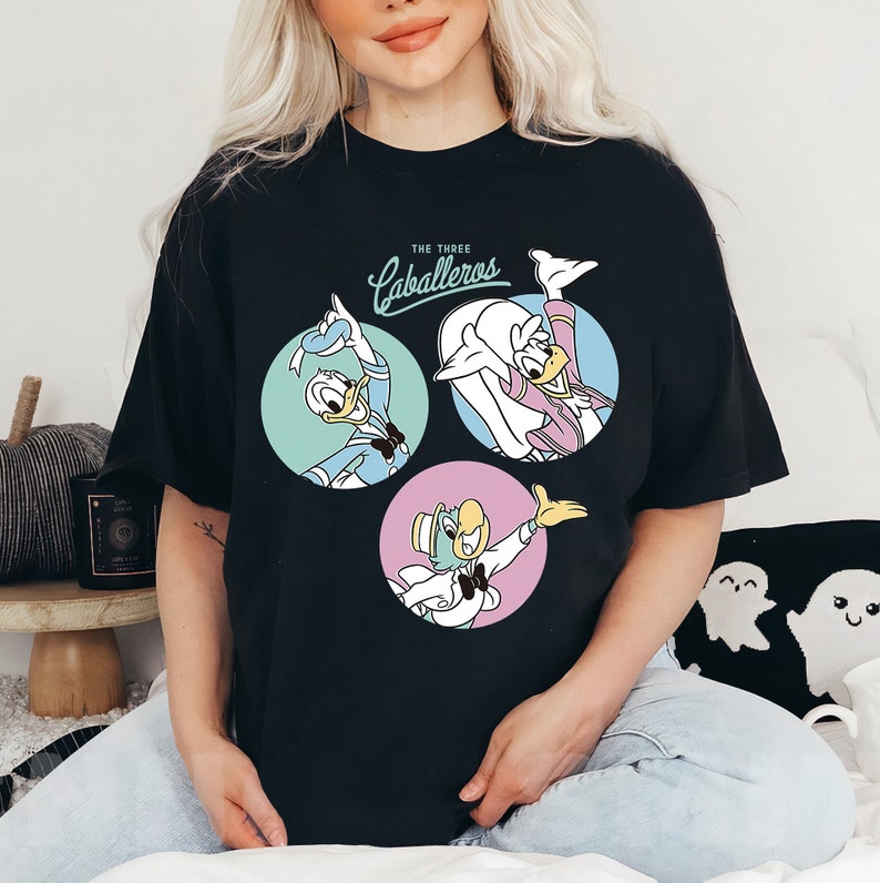 Disney The Three Caballeros 1944 T-Shirt, Donald Duck Jose Carioca and Panchito Shirt, Disneyland Family Trip Gift Unisex T-shirt