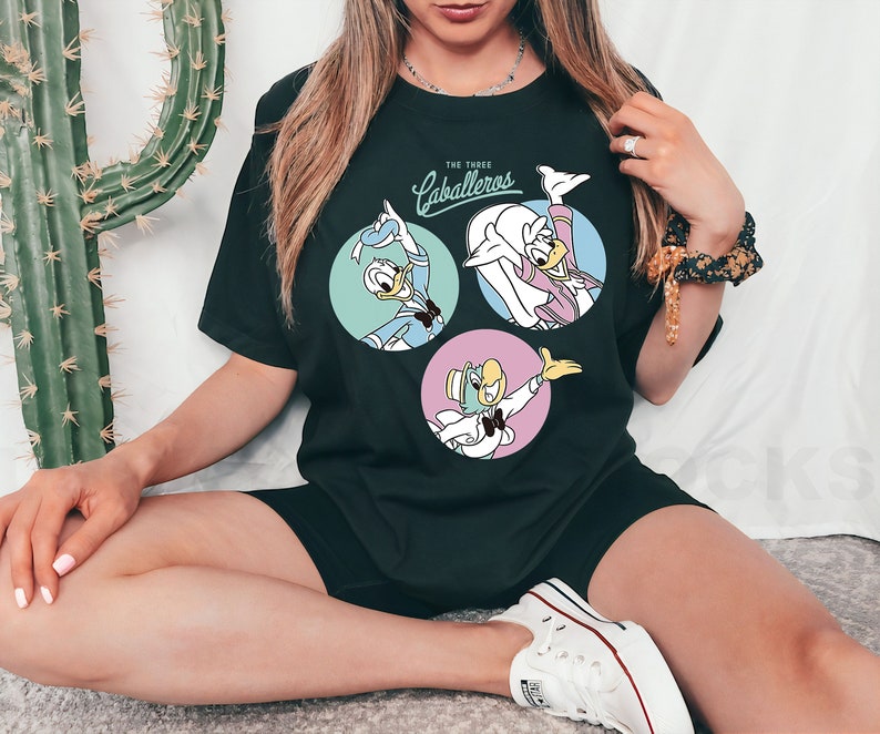 Disney The Three Caballeros 1944 T-Shirt, Donald Duck Jose Carioca and Panchito Shirt, Disneyland Family Trip Gift Unisex T-shirt