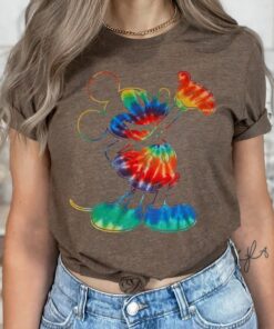 Disney Tie Dye Mickey Mouse Classic Pose Shirt, Mickey and Friends Tee Disneyland Holiday Vacation Trip Gift Unisex Adult T-shirt Kid Shirt