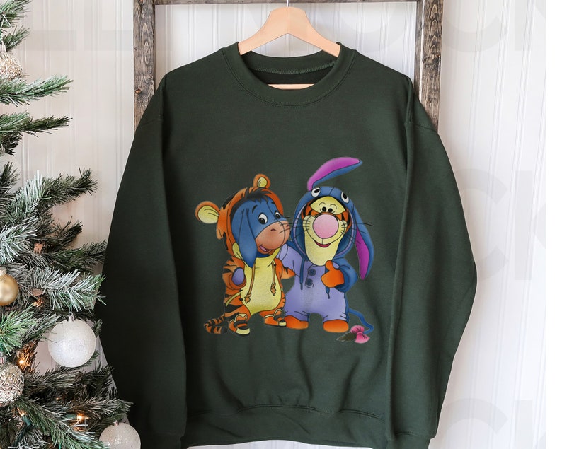 Disney Tigger And Eeyore Cute Friends T-Shirt, Halloween Custom Matching Tee, Disneyland Family, Winnie The Pooh Hoodie Sweatshirt Toddler