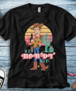 Disney Toy Story 4 Woody Hey Howdy Hey Retro Portrait Unisex Tee Adult T-shirt Kid Shirt Long Sleeve Hoodie Sweatshirt Women's Tank