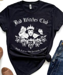 Disney Villains Bad Witches Club Group Shot Graphic Lover Unisex Adult T-shirt Kid shirt Gift for Birthday Hoodie Sweatshirt Toddler Tee