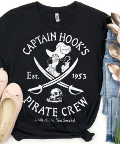 Disney Villains Captain Hook Pirate Crew Est 1953 Shirt, Peter Pan, Tinker Bell Unisex T-shirt Family Birthday Gift Adult Kid Toddler Tee