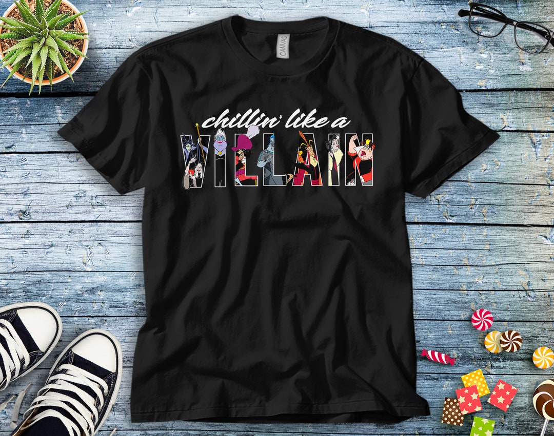 Disney Villains Chillin Like A Villain Cruella Ursula Evil Queen Captain Hook Unisex T-shirt Kid Shirt Hoodie Sweatshirt Women's Tank