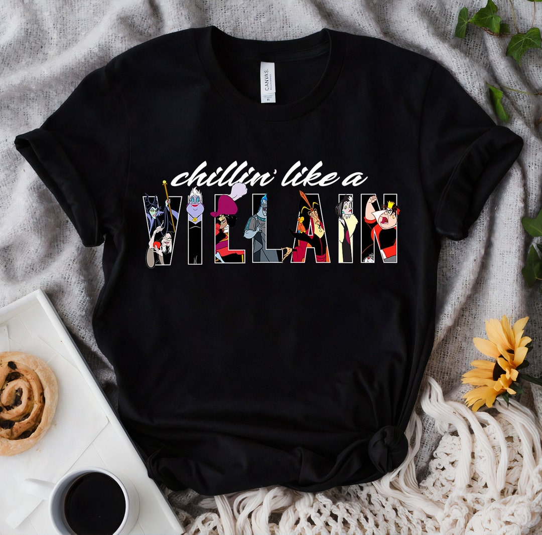 Disney Villains Chillin Like A Villain Vintage T-Shirt, Magic Kingdom, Disneyland Family Trip Vacation 2022 Gift Unisex T-shirt Kid