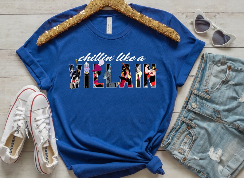 Disney Villains Chillin Like A Villain Vintage T-Shirt, Magic Kingdom, Disneyland Family Trip Vacation 2022 Gift Unisex T-shirt Kid