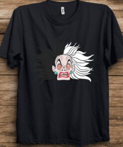 Disney Villains Crazy Cruella De Vil T-Shirt Unisex Adult T-shirt Kid shirt Gift for Birthday Hoodie Sweatshirt Toddler Tee