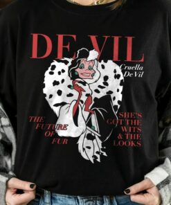 Disney Villains Cruella De Vil Magazine Shirt, Disneyland Vacation Unisex T-shirt Family Birthday Gift Adult Kid Toddler Comfort Colors Tee