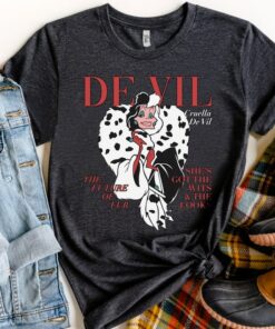 Disney Villains Cruella De Vil Magazine Shirt, Disneyland Vacation Unisex T-shirt Family Birthday Gift Adult Kid Toddler Comfort Colors Tee