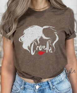 Disney Villains Cruella Hair and Lips Logo T-Shirt, Disney Villains Shirt, Disneyland Family Trip Vacation Gift Unisex T-shirt Kid Shirt