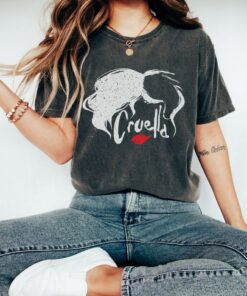 Disney Villains Cruella Hair and Lips Logo T-Shirt, Disney Villains Shirt, Disneyland Family Trip Vacation Gift Unisex T-shirt Kid Shirt