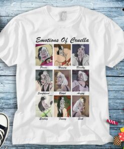 Disney Villains Emotions Of Cruella Unisex Tee Adult T-shirt Kid Shirt Long Sleeve Hoodie Sweatshirt