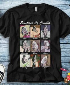 Disney Villains Emotions Of Cruella Unisex Tee Adult T-shirt Kid Shirt Long Sleeve Hoodie Sweatshirt