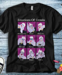 Disney Villains Emotions Of Ursula Unisex Adult T-shirt Kid Shirt Long Sleeve Hoodie Sweatshirt Women's Tank