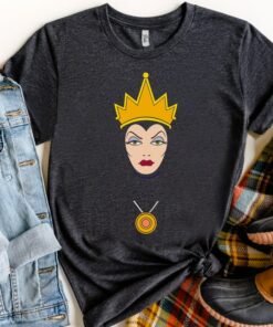 Disney Villains Evil Queen Big Face Shirt, Disneyland Vacation Unisex T-shirt Family Birthday Gift Adult Kid Toddler Tee