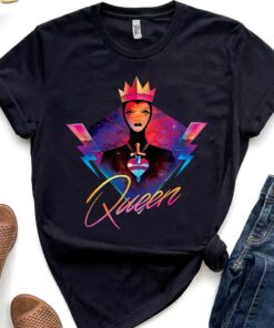 Disney Villains Evil Queen Neon 90s Rock Band Shirt, Disneyland Vacation Holiday Unisex T-shirt Family Birthday Gift Adult Kid Toddler Tee