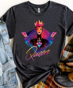 Disney Villains Evil Queen Neon 90s Rock Band Shirt, Disneyland Vacation Holiday Unisex T-shirt Family Birthday Gift Adult Kid Toddler Tee