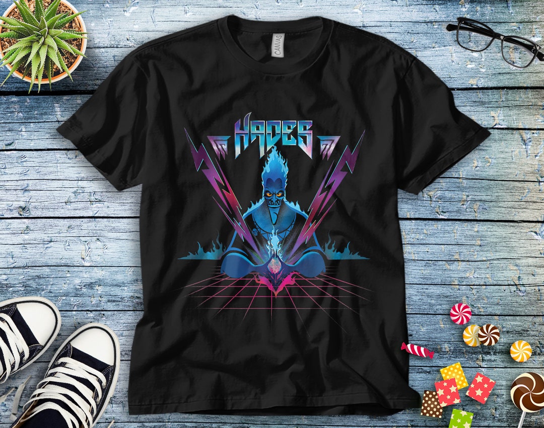 Disney Villains Hades 90s Rock Band T-Shirt Unisex Adult T-shirt Kid Shirt Toddler Tee Women's Tank Hoodie Sweatshirt Long Sleeve