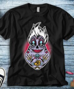 Disney Villains Halloween Ursula Sugar Skull Graphic Unisex Tee Adult T-shirt Kid Shirt Long Sleeve Hoodie Sweatshirt Women's Tank