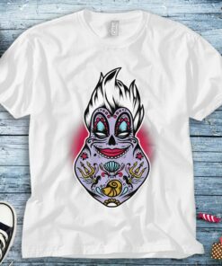 Disney Villains Halloween Ursula Sugar Skull Graphic Unisex Tee Adult T-shirt Kid Shirt Long Sleeve Hoodie Sweatshirt Women's Tank