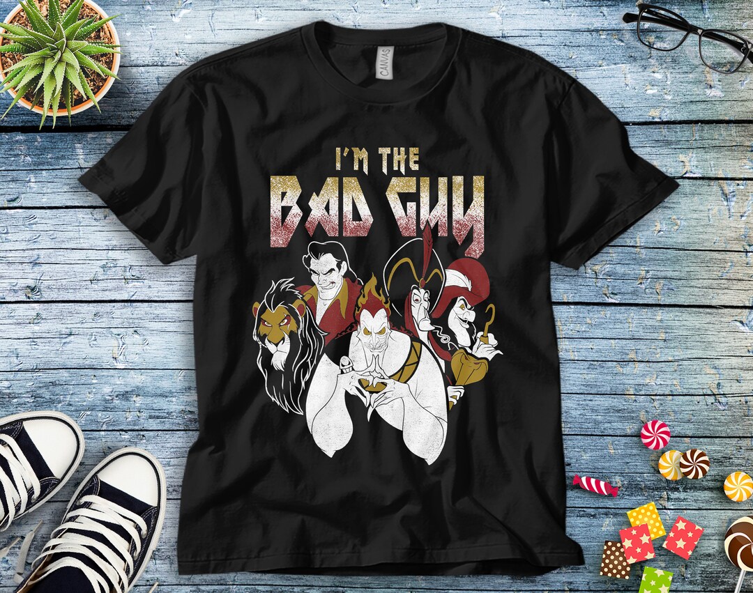 Disney Villains I'm The Bad Guy Group Shot T-Shirt Unisex Tee Adult T-shirt Kid Shirt Long Sleeve Hoodie Sweatshirt Women's Tank