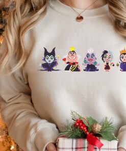 Disney Villains Kawaii Chibi Evil Queens Ursula Cruella T-Shirt Unisex Tee Adult T-shirt Kid Shirt Long Sleeve Hoodie Sweatshirt Tank Top