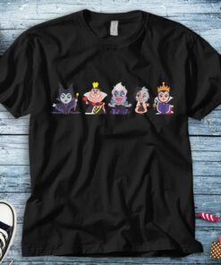 Disney Villains Kawaii Chibi Evil Queens Ursula Cruella T-Shirt Unisex Tee Adult T-shirt Kid Shirt Long Sleeve Hoodie Sweatshirt Tank Top