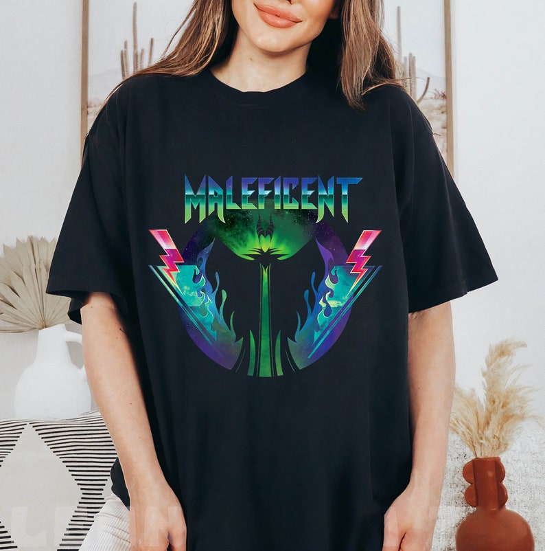 Disney Villains Maleficent Rock Portrait T-Shirt, Magic Kingdom, Disneyland Family Trip Vacation Gift Unisex T-shirt Kid