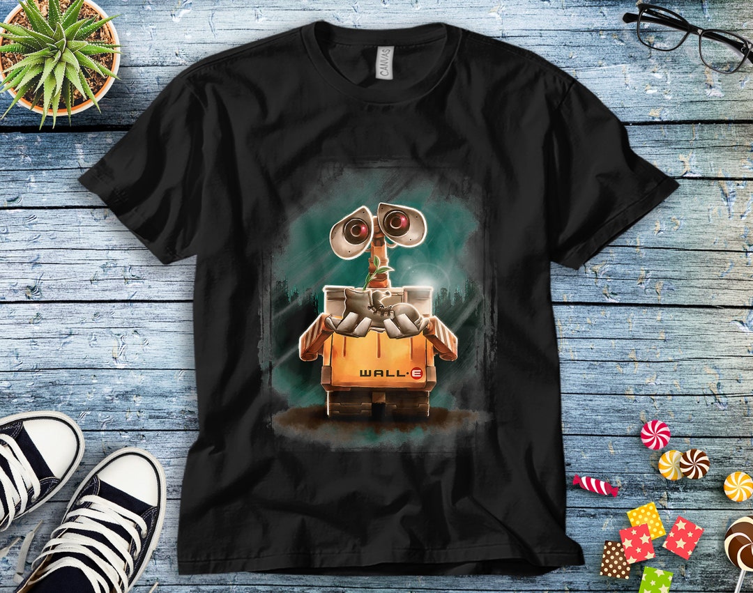 Disney Wall-E And Eve Planting Tree Flying Friends Unisex Adult T-shirt Kid Shirt Long Sleeve Hoodie Sweatshirt Women's Tank