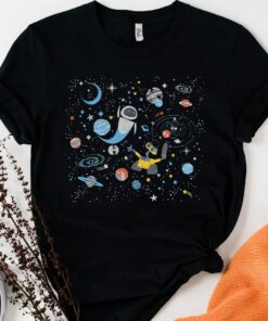 Disney Wall-E and Eve In Space T-Shirt Unisex Adult T-shirt Kid shirt Gift for Birthday Hoodie Toddler Tee Disneyland Vacation