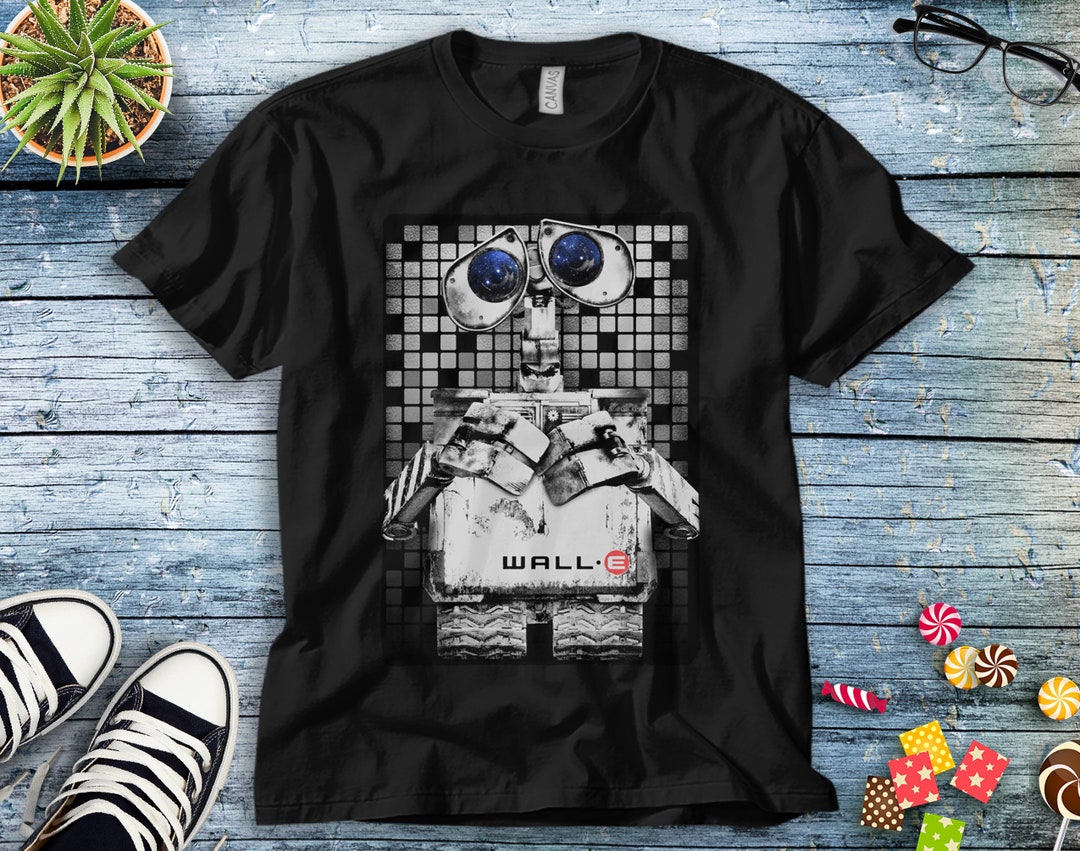 Disney Wall-E and Eve Tile Portrait Graphic Unisex Tee Adult T-shirt Kid Shirt Long Sleeve Hoodie Sweatshirt Women's Tank