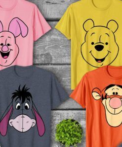 Disney Winnie The Pooh Tigger Eeyore Pooh Piglet Large Face Smiling Face Unisex Tee Adult T-shirt Kid Shirt Long Sleeve Women's Tank