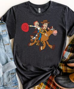 Disney and Pixar’s Toy Story Woody Jessie Bullseye Shirt, Disneyland Vacation Trip Unisex T-shirt Family Birthday Gift Adult Kid Toddler Tee