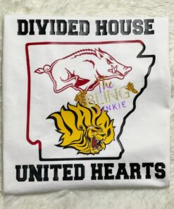 Divided House United Hearts Team T-Shirt, Uapb T-Shirt, Razorback T-Shirt, Golden Lions, Arkansas Razorbacks College Team Shirt, Sweatshirt, Hoodie