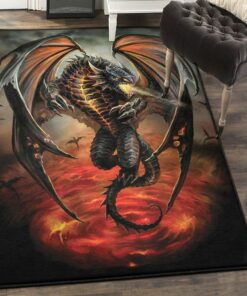 Dragon Area RuFor Living Room, Dragon Rug, Dragon Area Rug, Dragon Themed Rugs, Gift For Dragon Lovers, Personalized Rug, Carpet For Living Room, Bedding Room Home Decor DG52