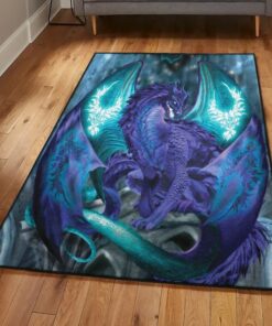 Dragon Area RuFor Living Room, Purple Dragon Rug, Dragon Area Rug, Dragon Themed Rugs, Gift For Dragon Lovers, Personalized Rug, Carpet For Living Room, Bedding Room Home Decor DG48
